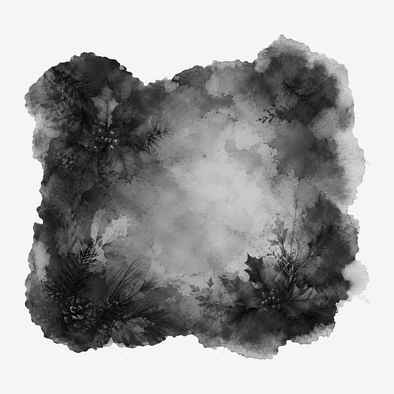 Mask foliage wash — included in Photo Mask PNG: 6 Victorian Christmas Blend Masks, Crimson Parlour Masks