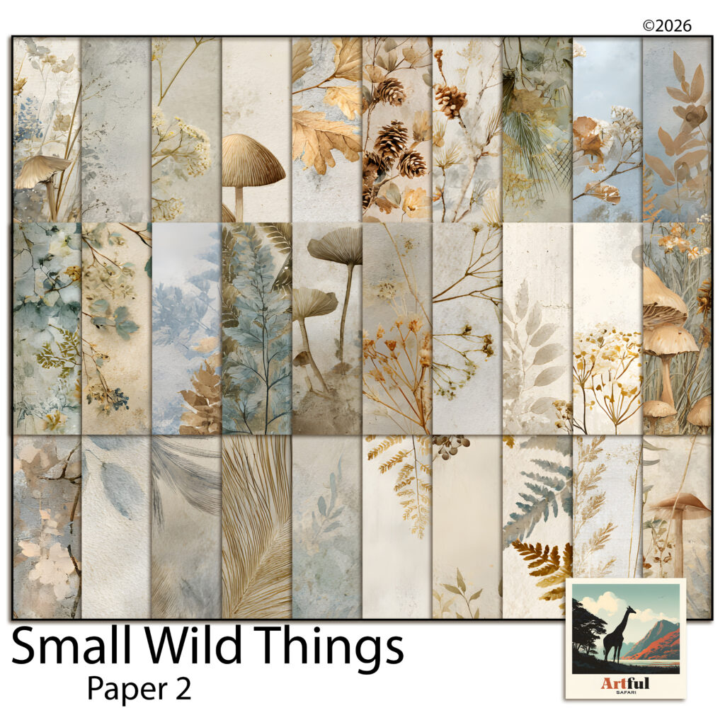 Woodland Background Papers - Small Wild Things, 30 Misty Forest Scrapbook Papers