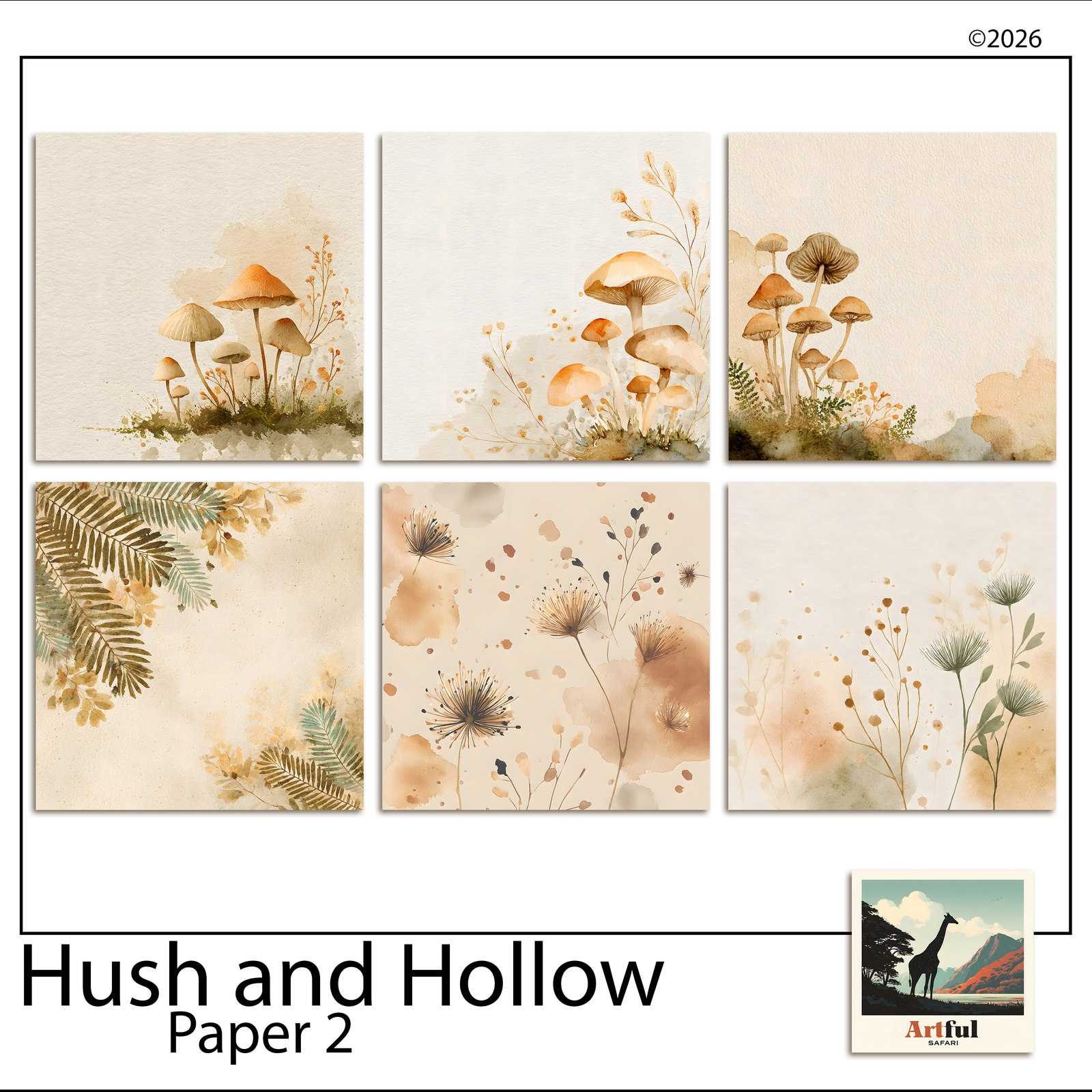 Papers 2 — included in Newborn Scrapbook Kit: Hush and Hollow Bundle