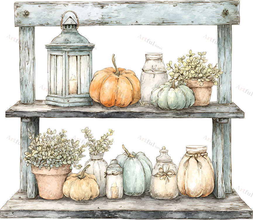 Pumpkin shelf — included in Halloween Pumpkin Pals 2 Elements - Halloween Clipart, 48 Pastel PNGs